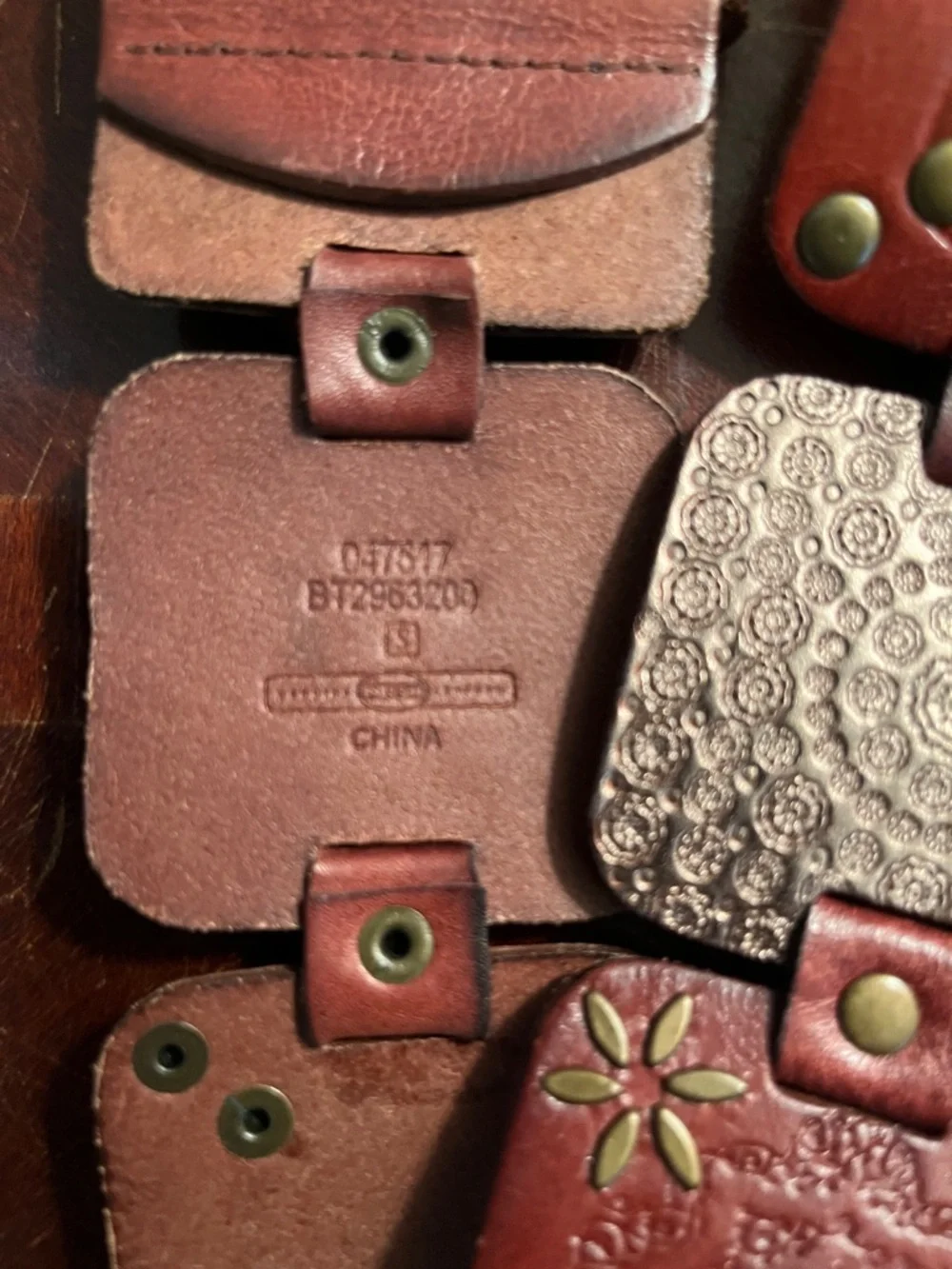 Fossil Multi-Tone Leather Panel Belt in Gold and Brown